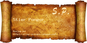 Stier Pongor névjegykártya